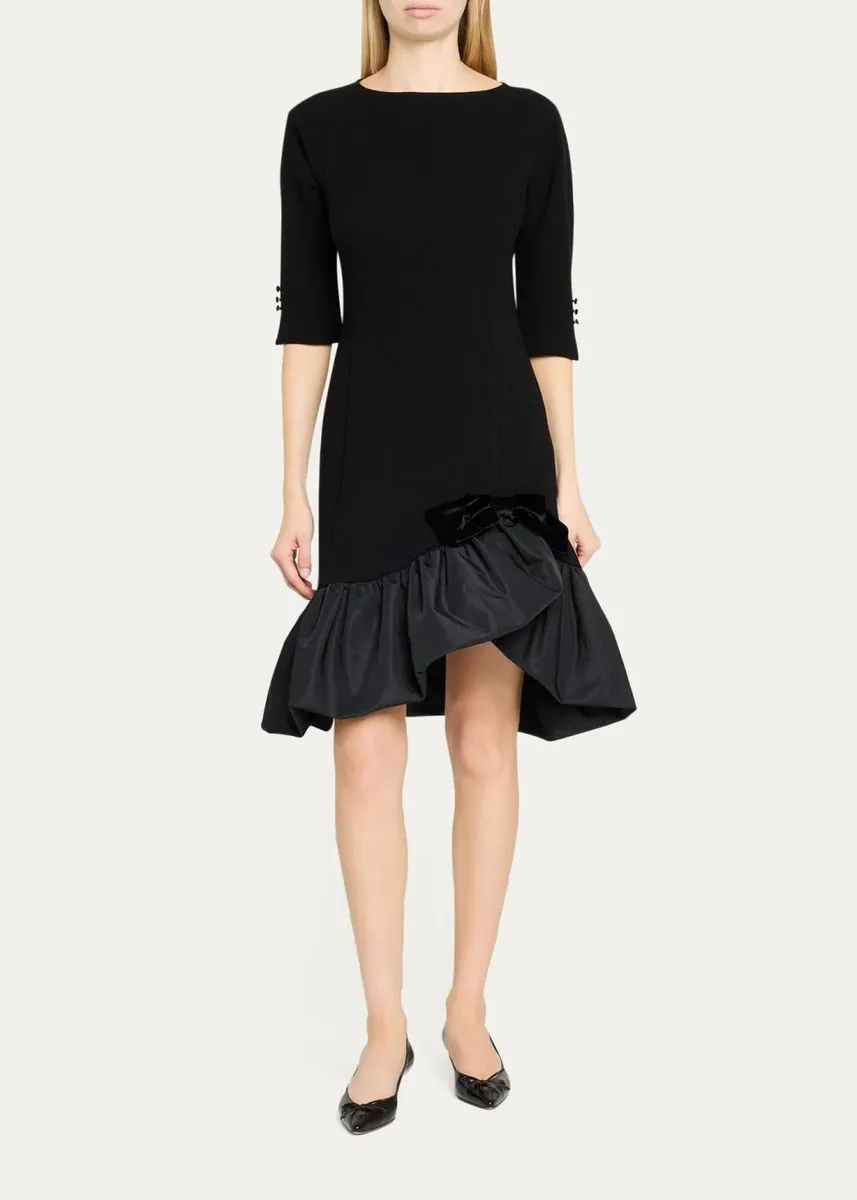 Rickie Freeman for Teri Jon Taffeta Bubble-Hem Crepe Mini Dress | Thumbnail 2 Rickie Freeman for Teri Jon Taffeta Bubble-Hem Crepe Mini Dress | Thumbnail 2