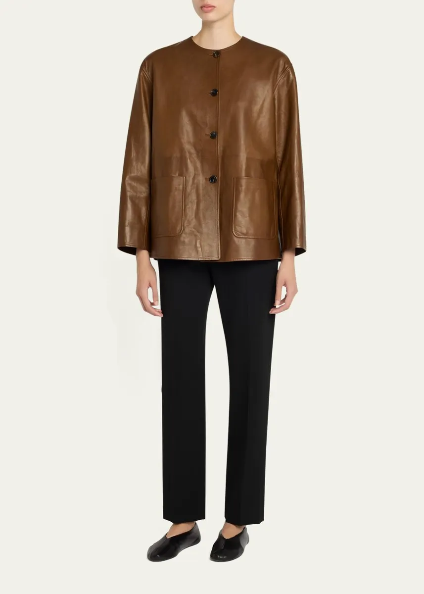 The Row Quintus Leather Single-Breasted Jacket | Thumbnail 2