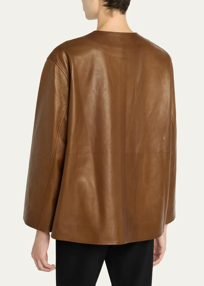 The Row Quintus Leather Single-Breasted Jacket | Thumbnail 3