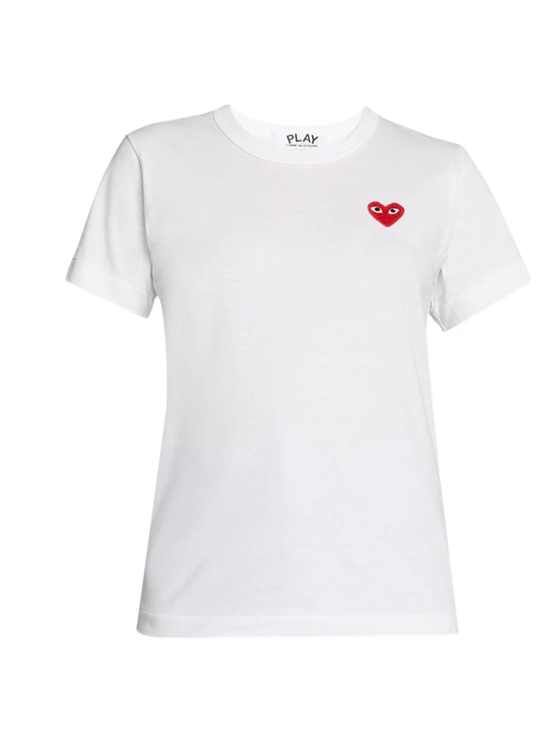 CDG Play Heart Logo Short-Sleeve Cotton T-Shirt