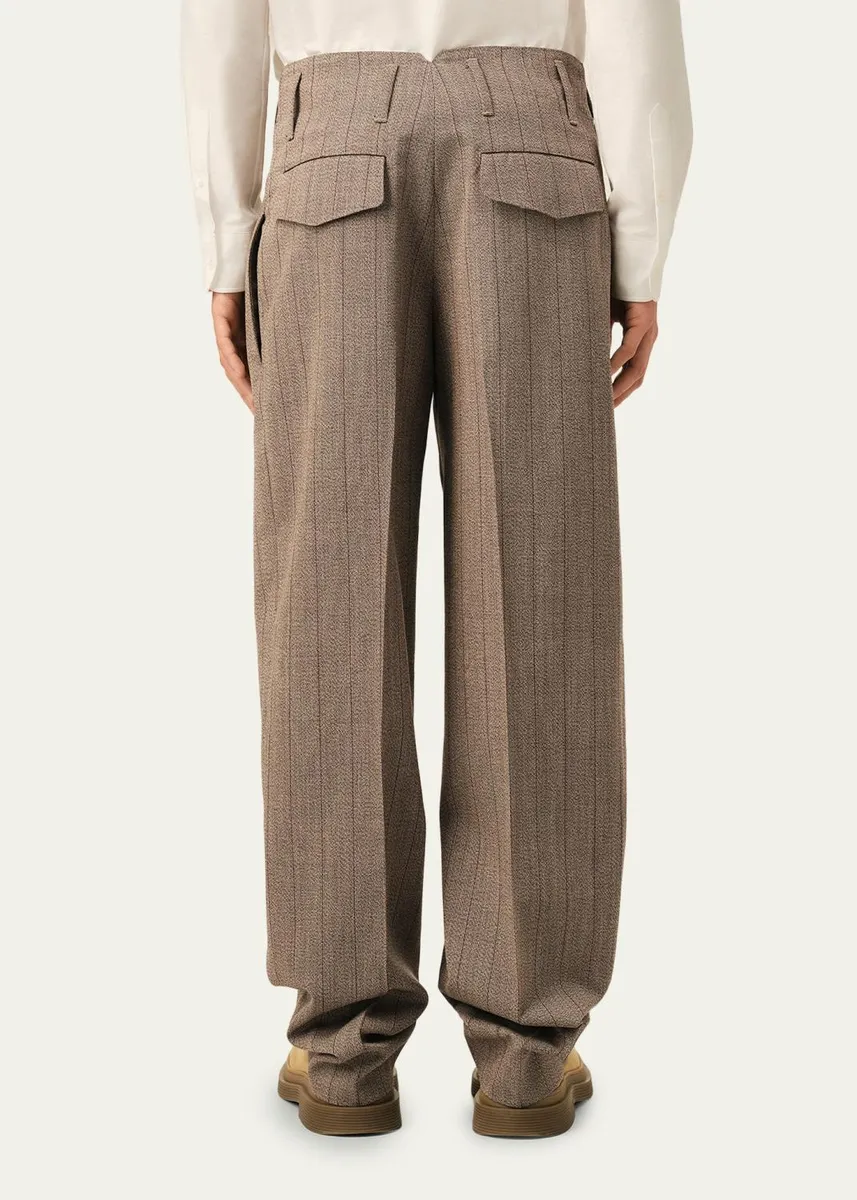 AMI PARIS Men's Pinstriped Wool Straight-Leg Trousers | Thumbnail 3 AMI PARIS Men's Pinstriped Wool Straight-Leg Trousers | Thumbnail 3