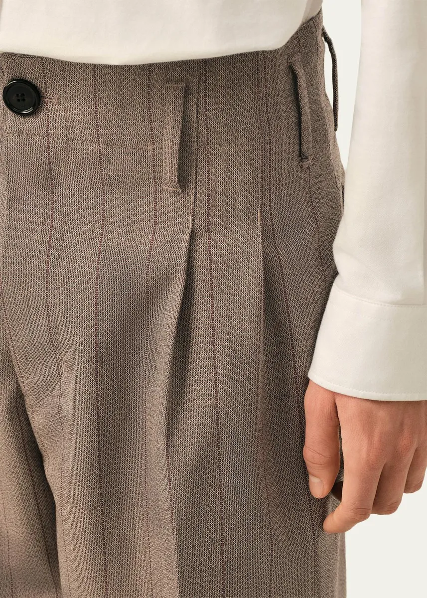 AMI PARIS Men's Pinstriped Wool Straight-Leg Trousers | Thumbnail 5 AMI PARIS Men's Pinstriped Wool Straight-Leg Trousers | Thumbnail 5