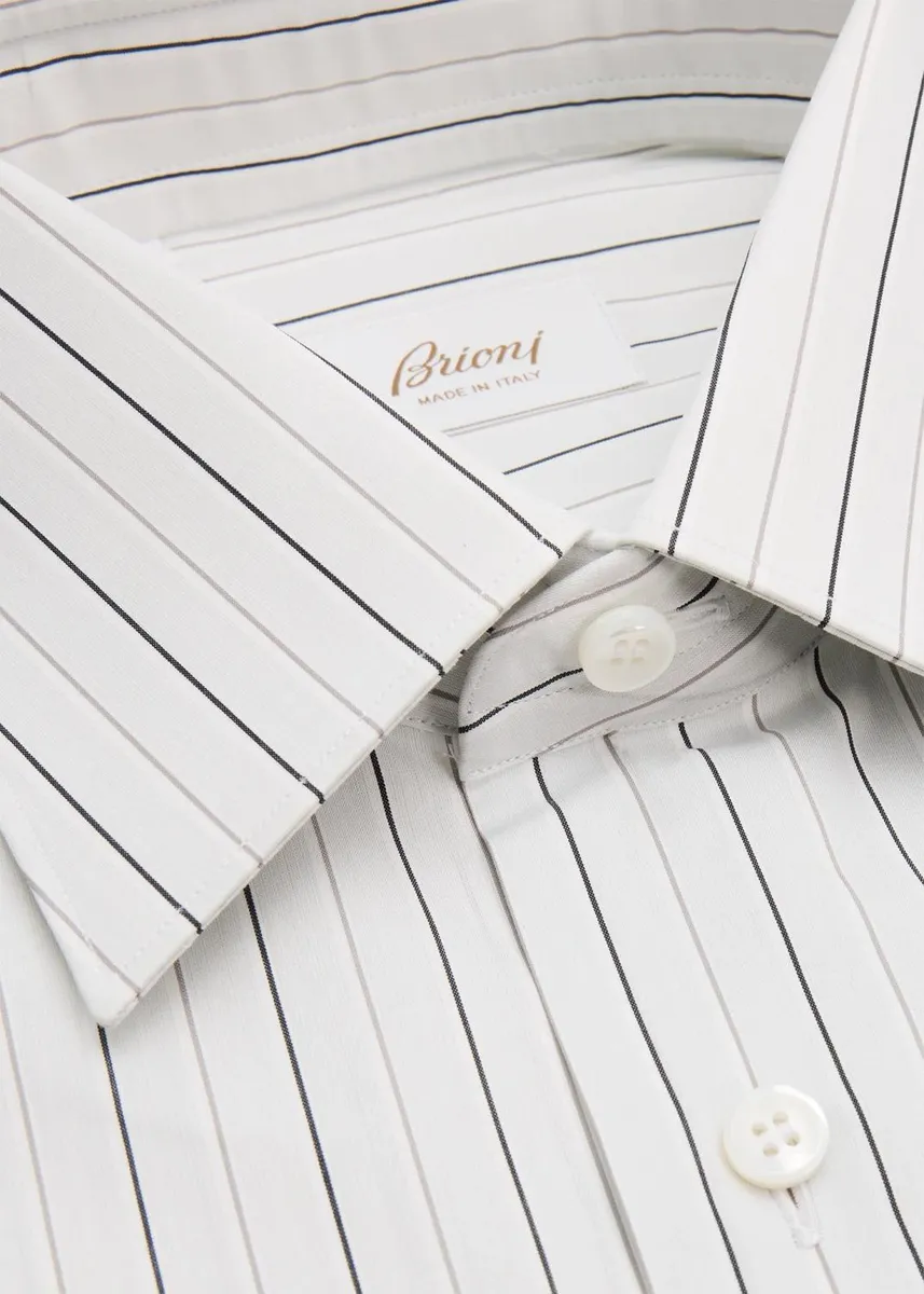 Brioni Men's Striped Cotton Dress Shirt | Thumbnail 2