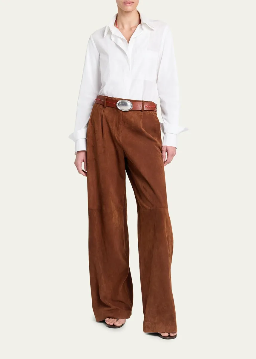 TWP Hudson St Suede Wide-Leg Pants | Thumbnail 2