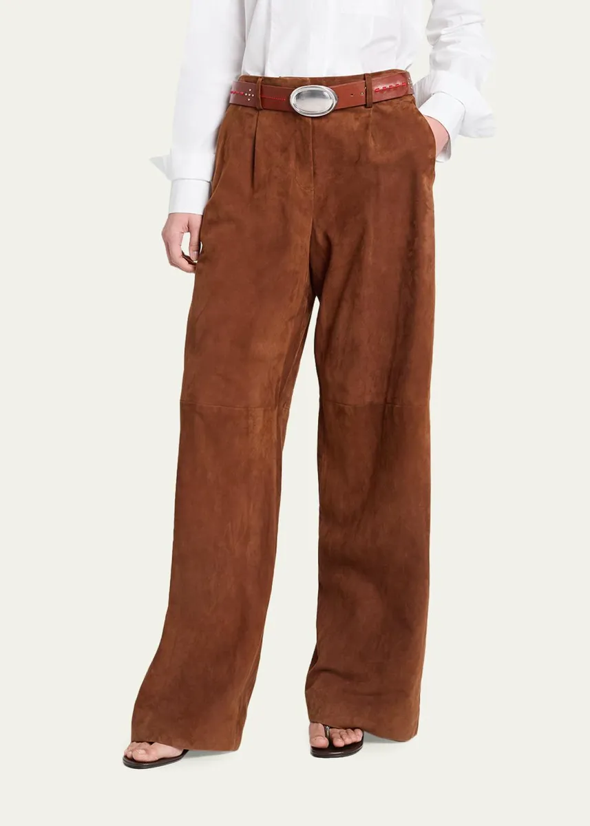 TWP Hudson St Suede Wide-Leg Pants | Thumbnail 4