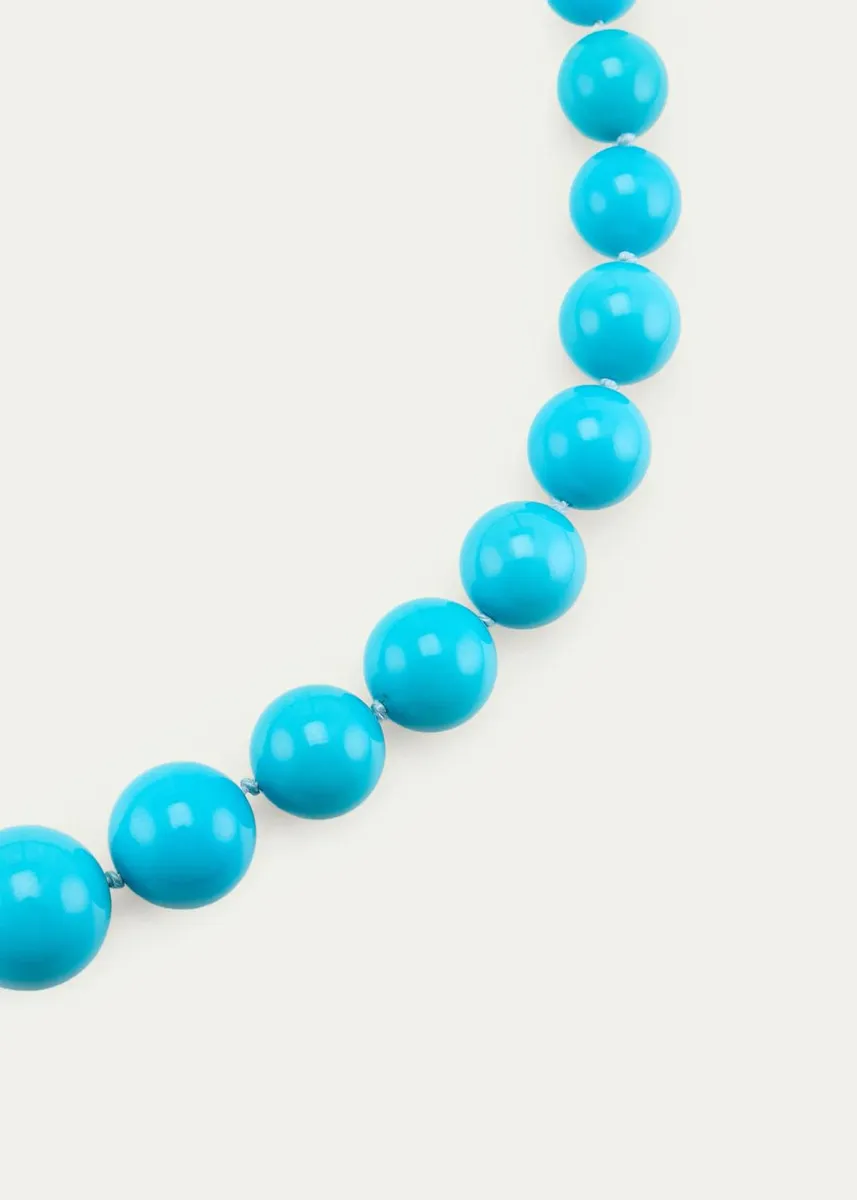 Paul Morelli 18K Yellow Gold Graduated Turquoise Beaded Necklace | Thumbnail 3