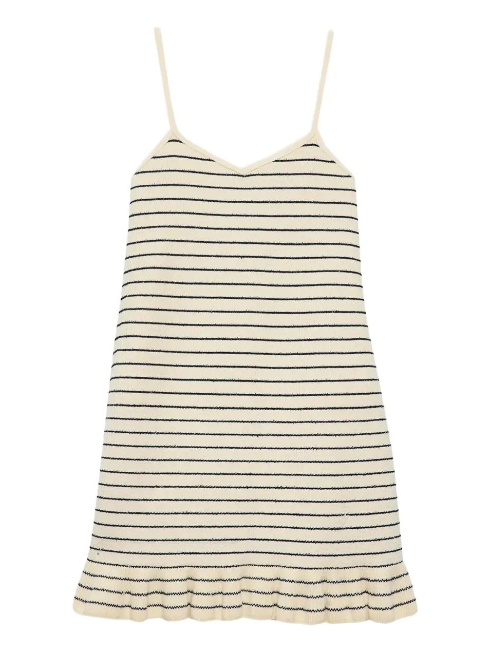 JW Anderson Sleeveless Striped Rib Ruffle Mini Dress