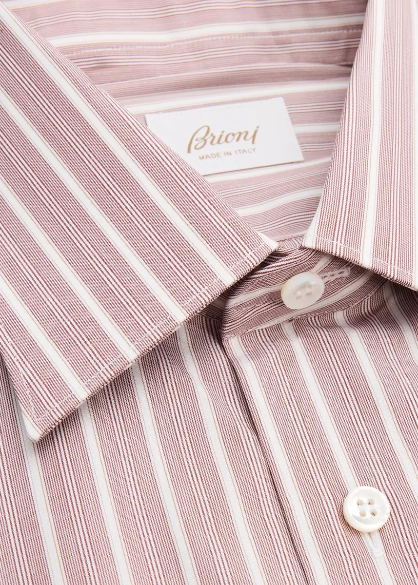 Brioni Men's Striped Cotton Dress Shirt | Thumbnail 2 Brioni Men's Striped Cotton Dress Shirt | Thumbnail 2