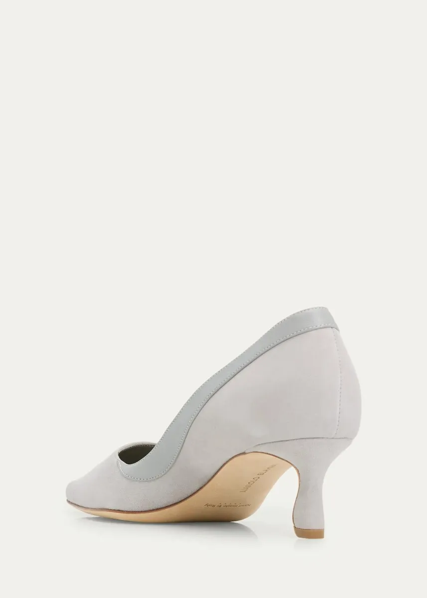 Manolo Blahnik 50mm Armelia Mixed Leather Pumps | Thumbnail 2 Manolo Blahnik 50mm Armelia Mixed Leather Pumps | Thumbnail 2
