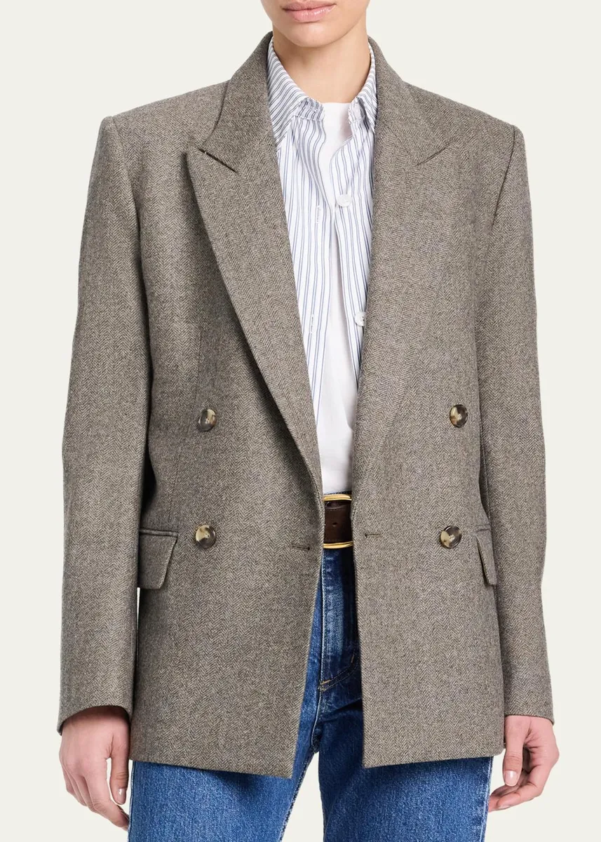 TWP Harper Double-Breasted Herringbone Blazer | Thumbnail 3