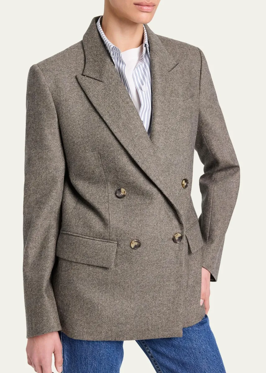 TWP Harper Double-Breasted Herringbone Blazer | Thumbnail 4