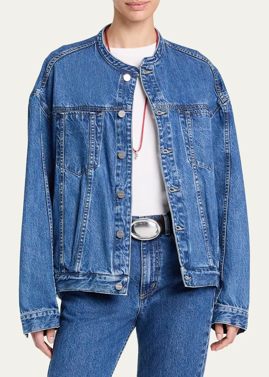 TWP Dawson Collarless Denim Jacket | Thumbnail 3 TWP Dawson Collarless Denim Jacket | Thumbnail 3