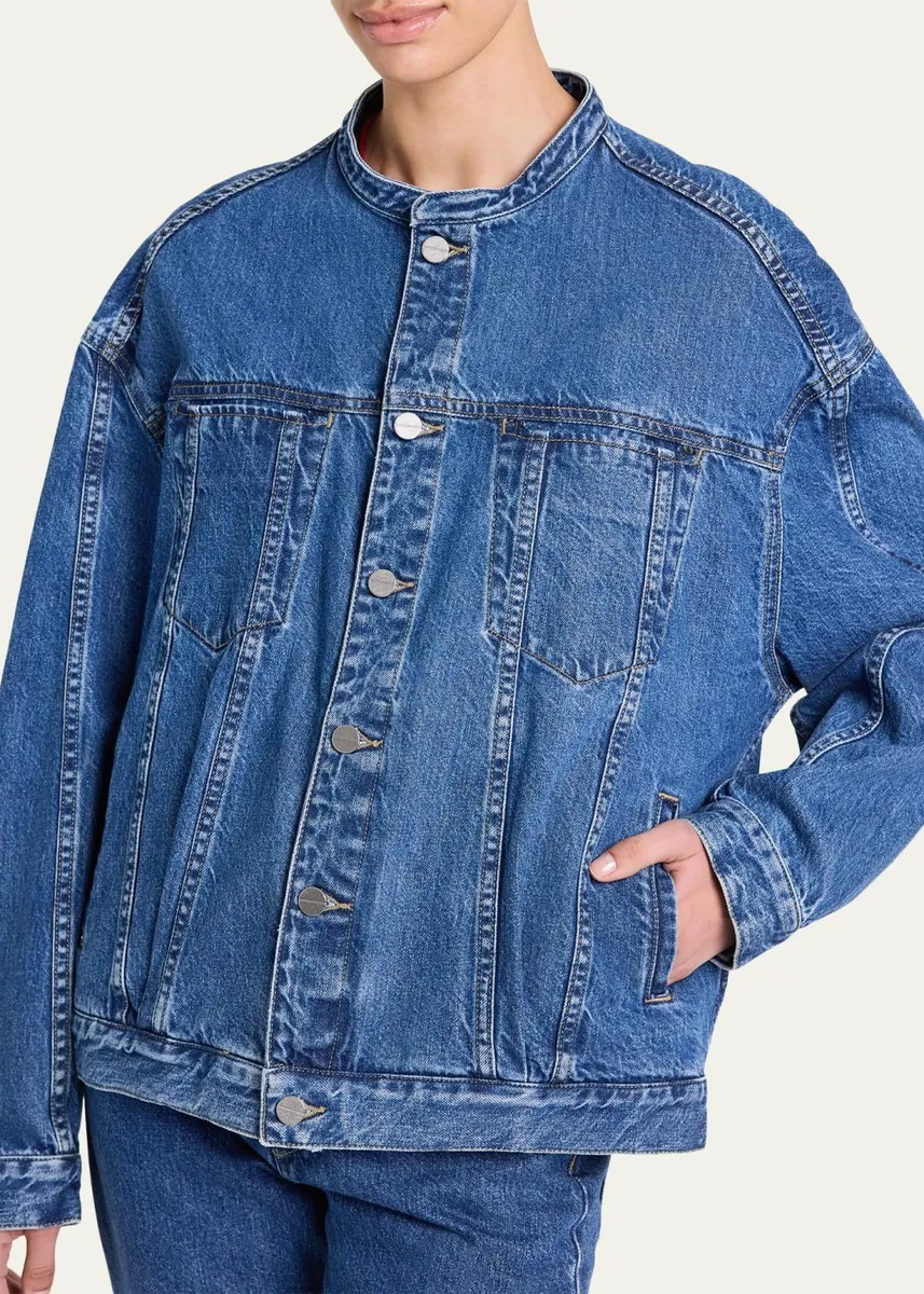 TWP Dawson Collarless Denim Jacket | Thumbnail 4 TWP Dawson Collarless Denim Jacket | Thumbnail 4