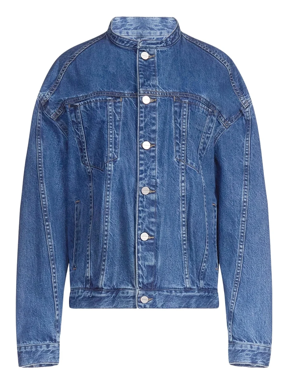 TWP Dawson Collarless Denim Jacket