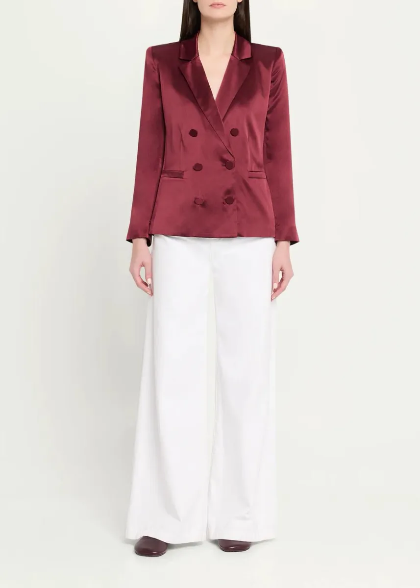 L'Agence Sena Silk Double-Breasted Blazer | Thumbnail 2