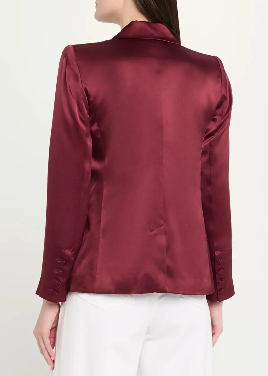 L'Agence Sena Silk Double-Breasted Blazer | Thumbnail 3