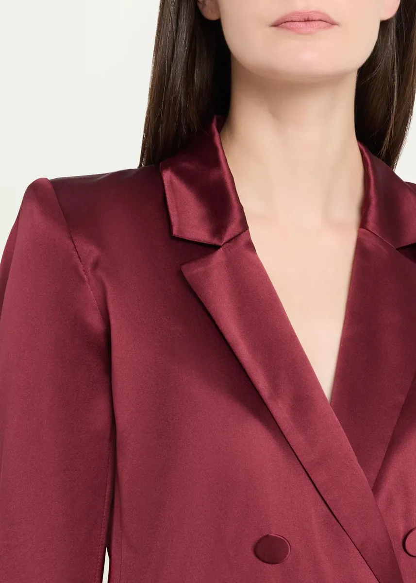 L'Agence Sena Silk Double-Breasted Blazer | Thumbnail 5