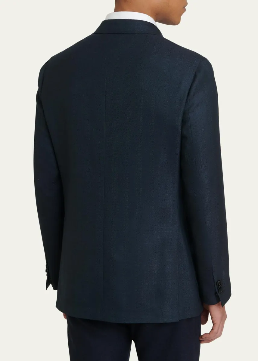 Brioni Men's Wool Herringbone Double-Breasted Sport Coat | Thumbnail 3 Brioni Men's Wool Herringbone Double-Breasted Sport Coat | Thumbnail 3