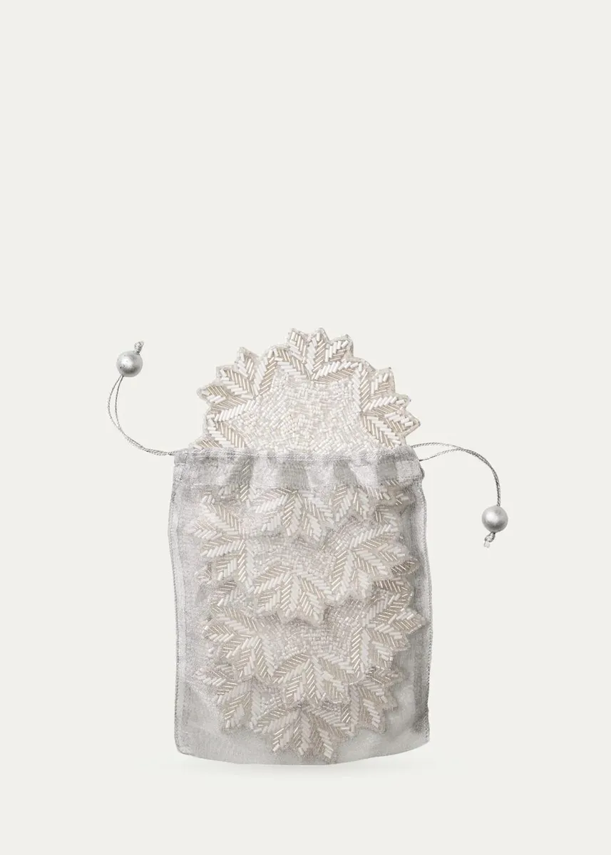 Kim Seybert Winter Lace Beaded Coasters, Set of 4 | Thumbnail 2 Kim Seybert Winter Lace Beaded Coasters, Set of 4 | Thumbnail 2
