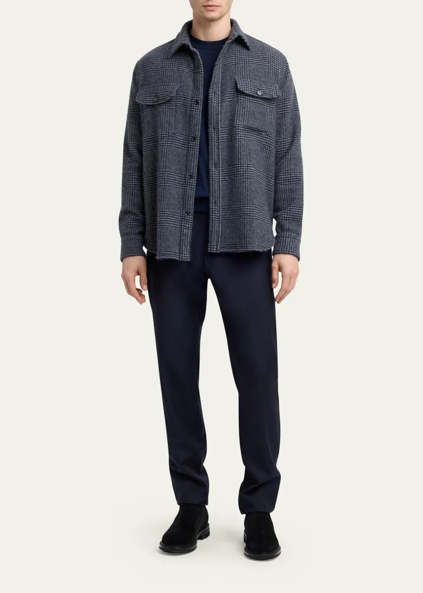 Brioni Men's Vagabond Cashmere Plaid Overshirt | Thumbnail 2 Brioni Men's Vagabond Cashmere Plaid Overshirt | Thumbnail 2