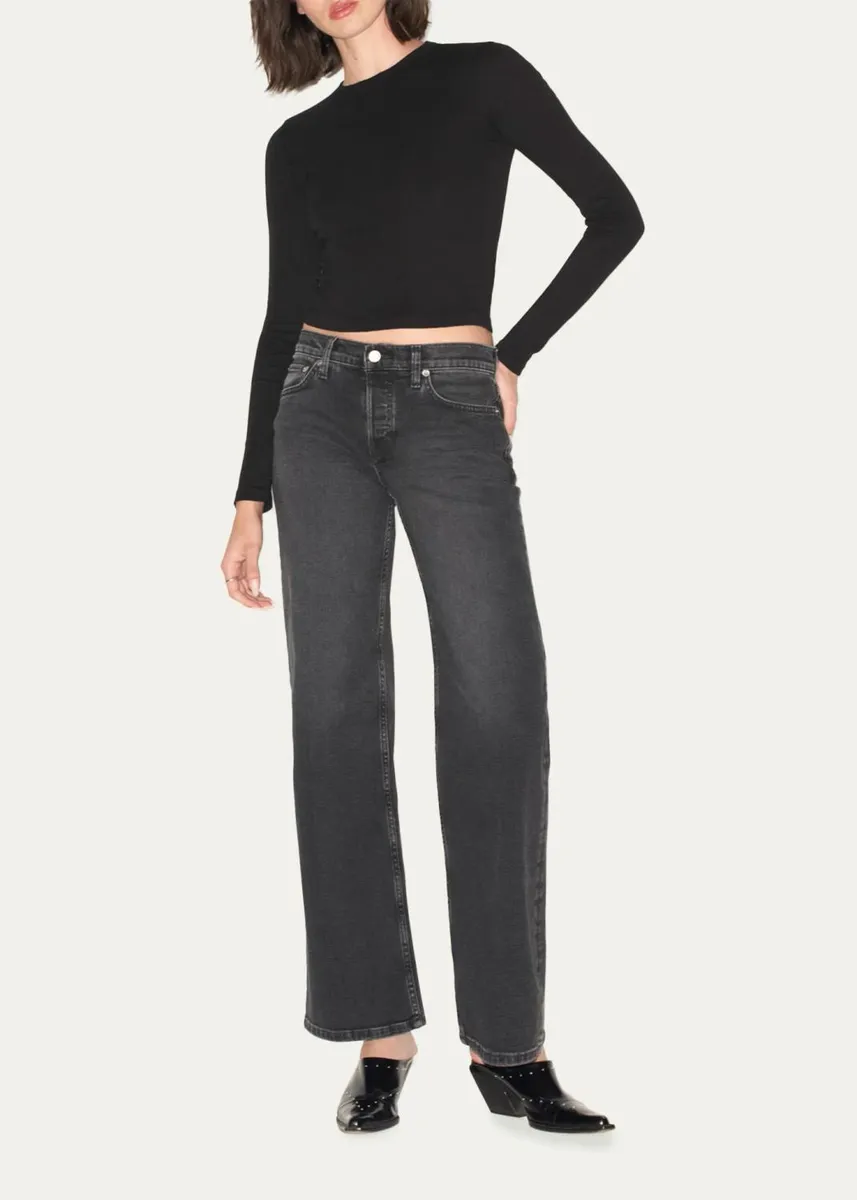 RE/DONE Laurel Mid-Rise Wide-Leg Jeans | Thumbnail 2