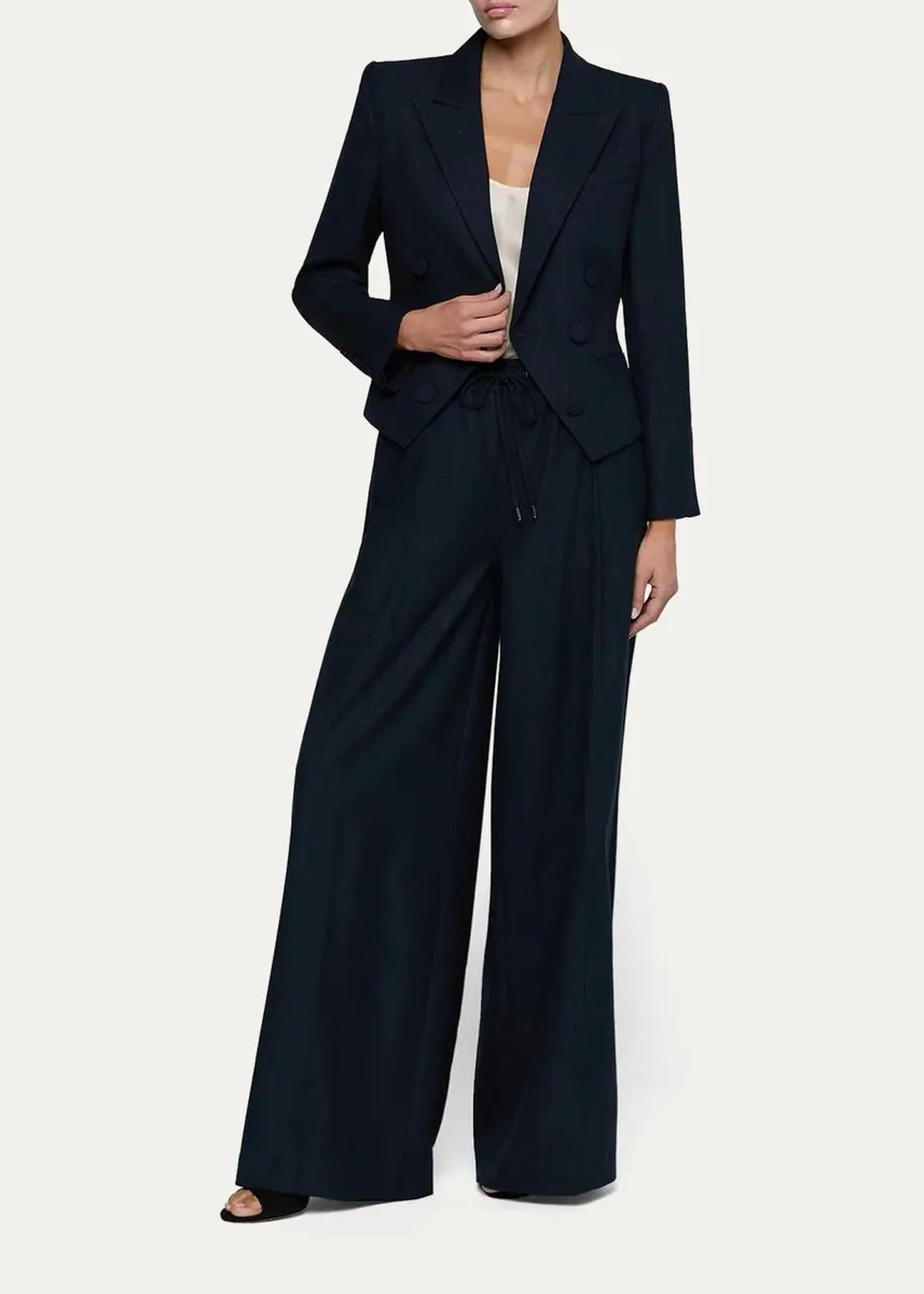 L'Agence Risa Striped Double-Breasted Blazer | Thumbnail 2