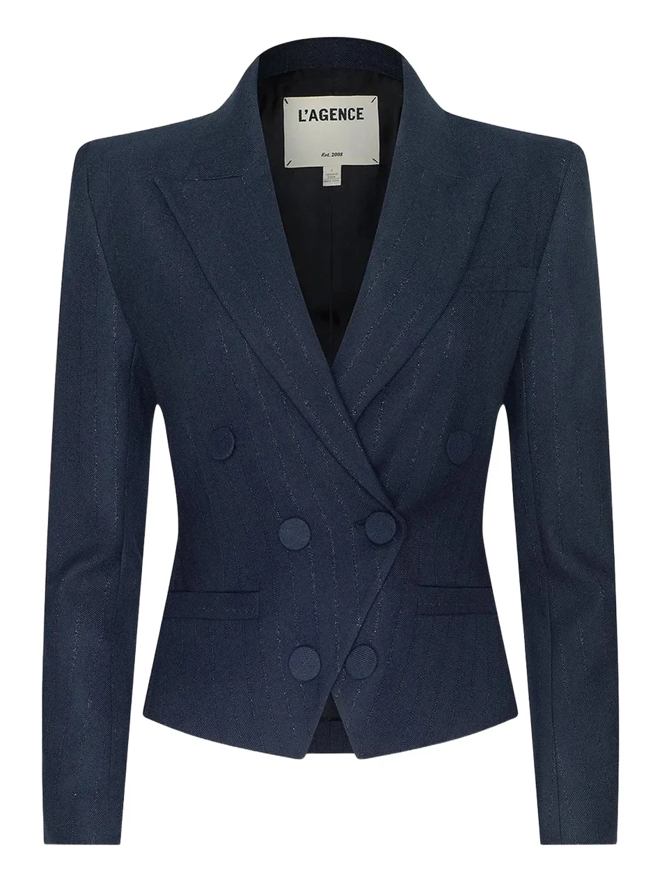 Risa Striped Double-Breasted Blazer Risa Striped Double-Breasted Blazer