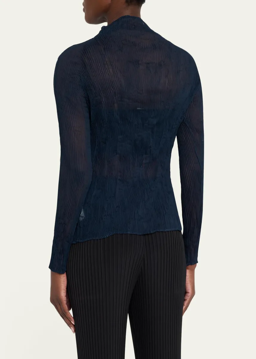 Issey Miyake Twisted Chiffon Long-Sleeve Top | Thumbnail 3 Issey Miyake Twisted Chiffon Long-Sleeve Top | Thumbnail 3