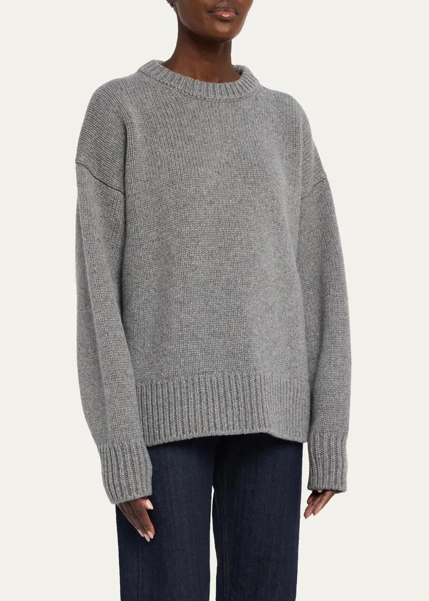 The Row Ophelia Wool-Cashmere Crewneck Sweater | Thumbnail 4