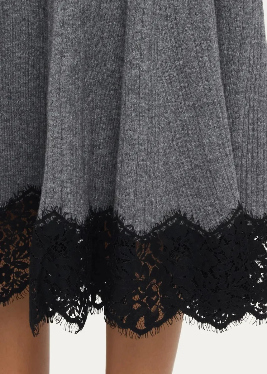 Cara Cara Parisa Lace-Trim Ribbed Midi Skirt | Thumbnail 5 Cara Cara Parisa Lace-Trim Ribbed Midi Skirt | Thumbnail 5