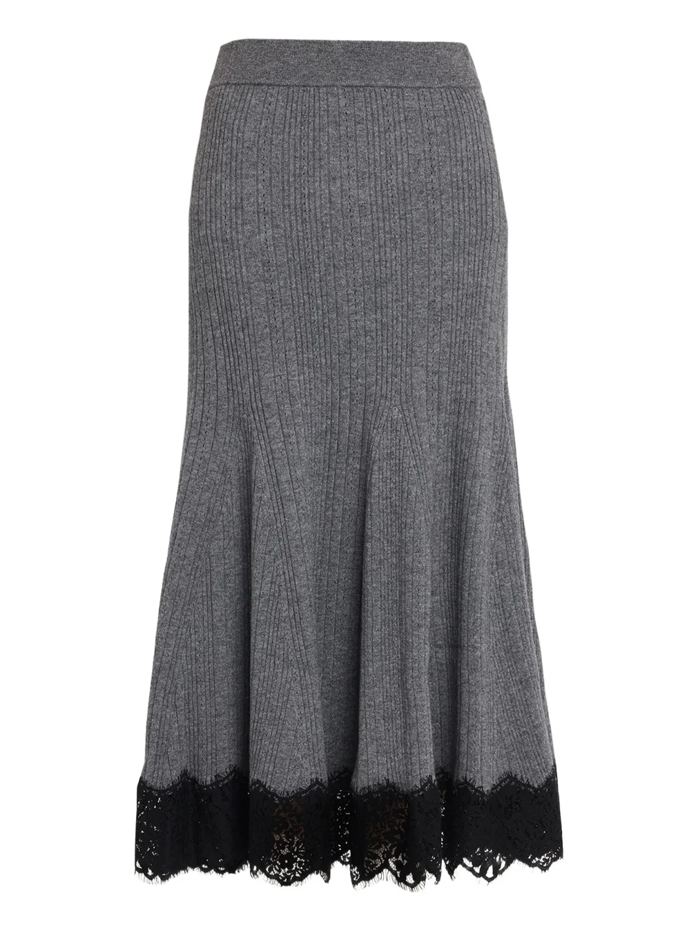 Cara Cara Parisa Lace-Trim Ribbed Midi Skirt