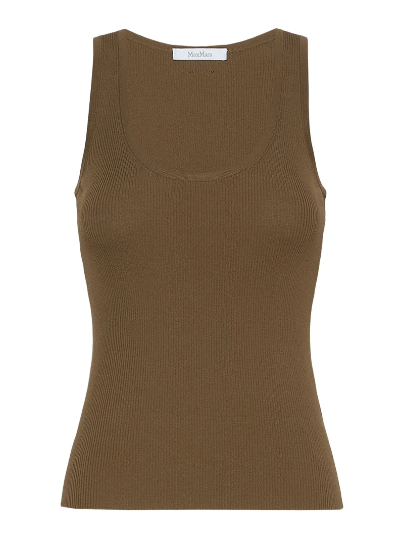 Max Mara Scoop-Neck Ribbed Tank Top