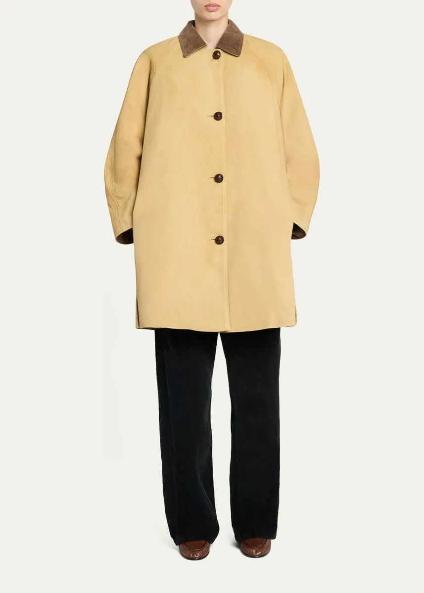 The Row Ina Corduroy Collar Single-Breasted Car Coat | Thumbnail 2