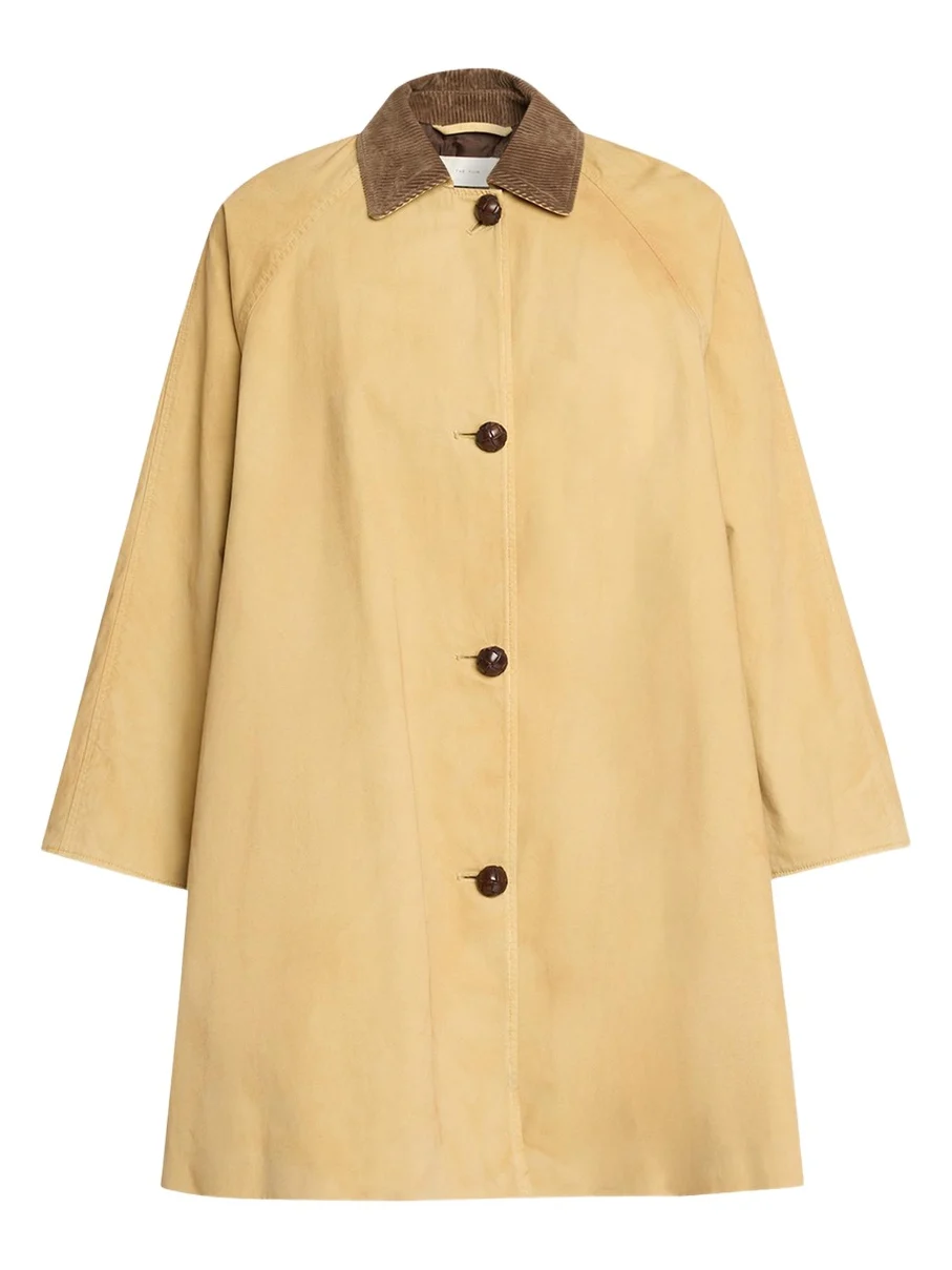 The Row Ina Corduroy Collar Single-Breasted Car Coat