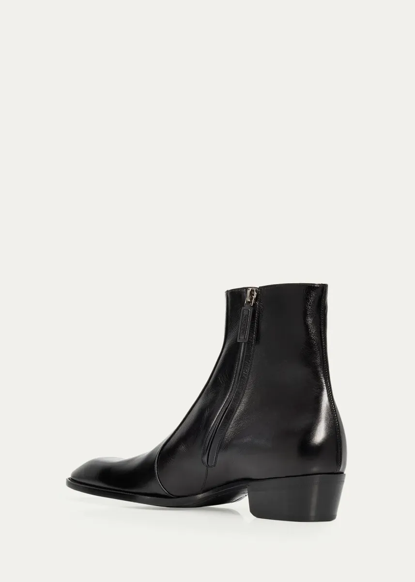 Saint Laurent Men's Aurelien Leather Ankle Boots | Thumbnail 4 Saint Laurent Men's Aurelien Leather Ankle Boots | Thumbnail 4