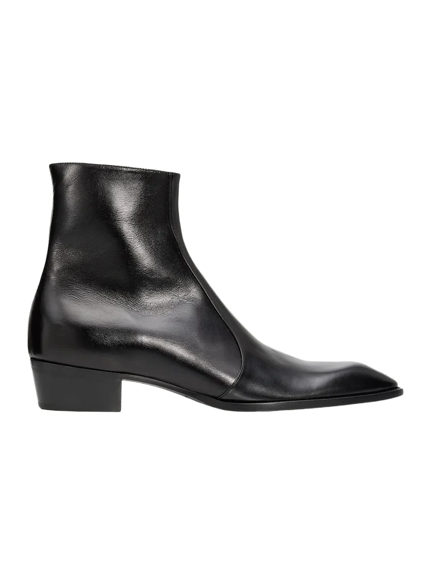 Saint Laurent Men's Aurelien Leather Ankle Boots