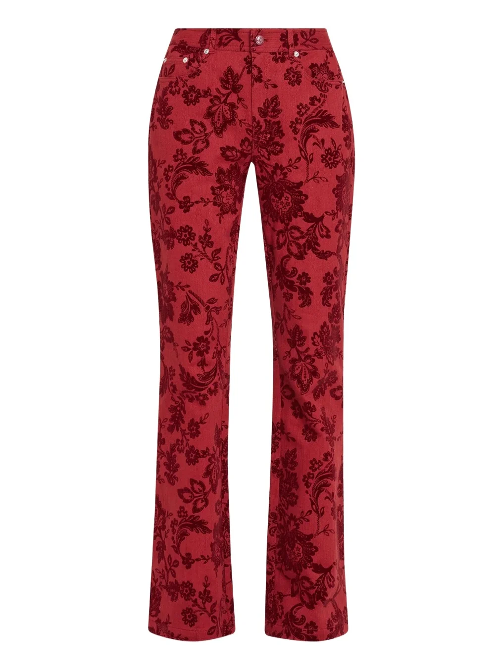 Paisley Flocked Damask Bootcut Pants
