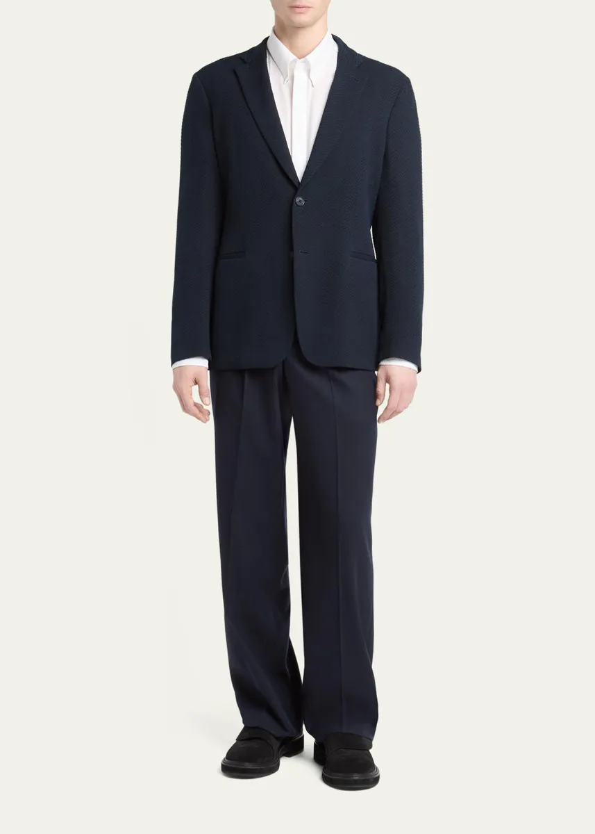 Giorgio Armani Men's Jacquard Chevron Blazer | Thumbnail 2