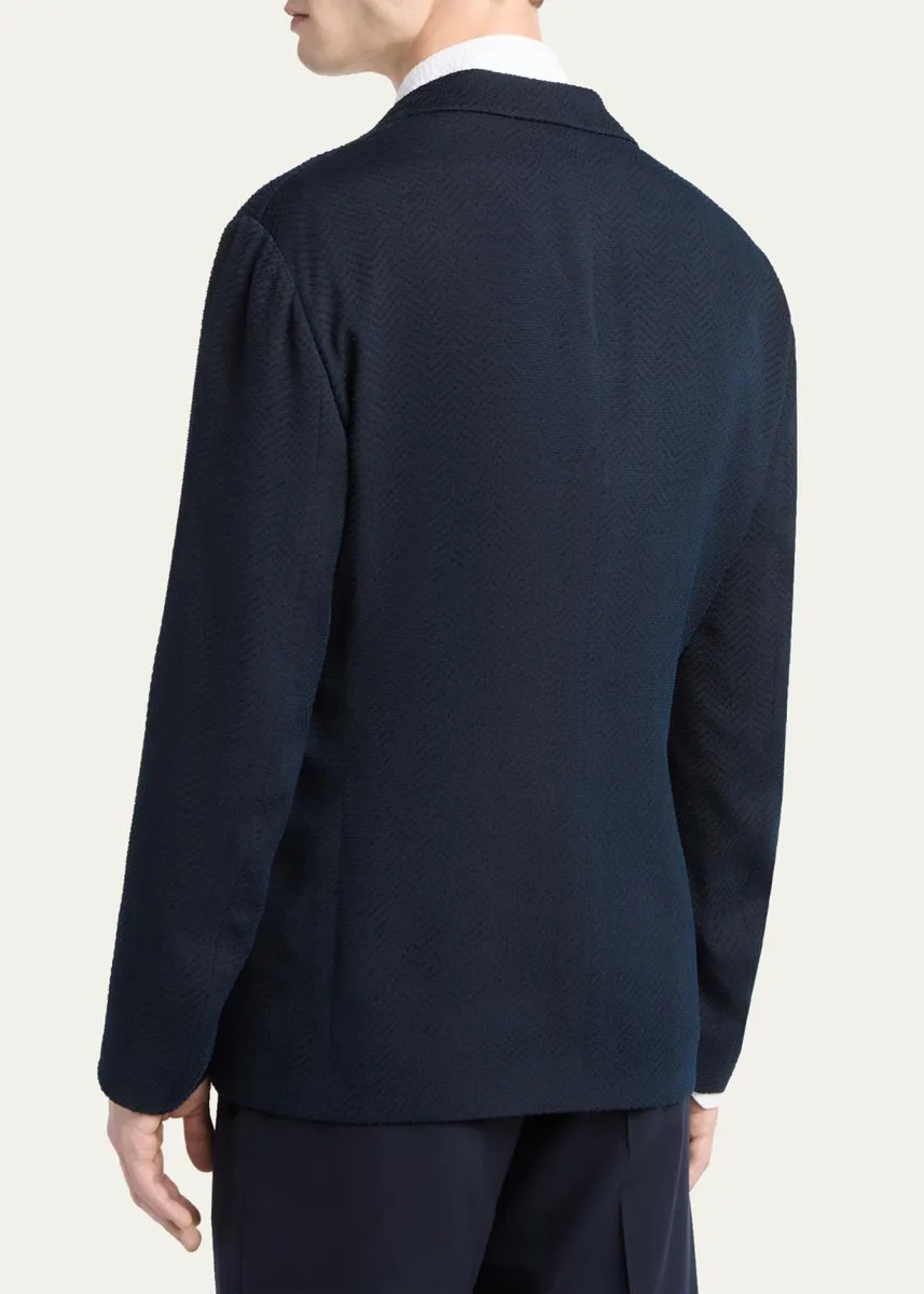 Giorgio Armani Men's Jacquard Chevron Blazer | Thumbnail 3