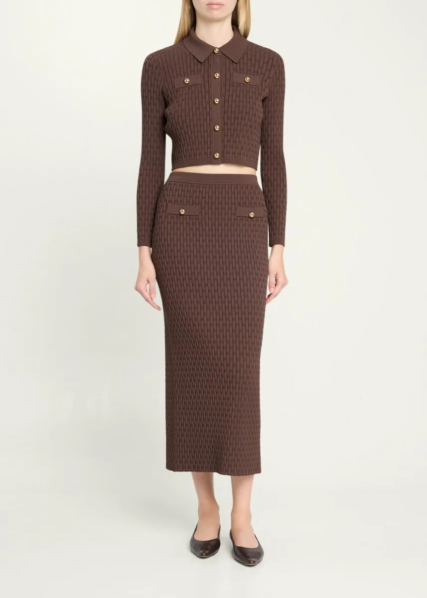 Toccin Posie Cropped Button-Front Knit Cardigan | Thumbnail 2