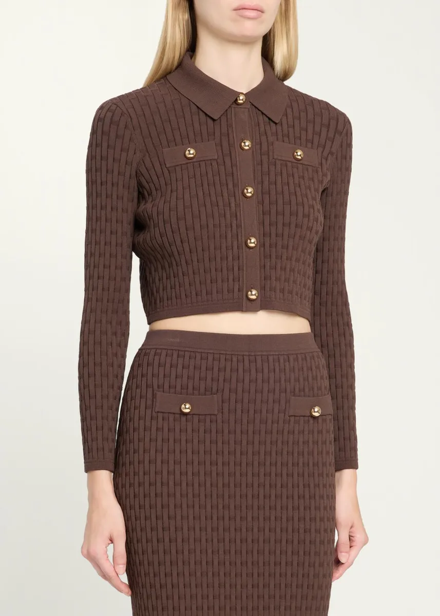 Toccin Posie Cropped Button-Front Knit Cardigan | Thumbnail 4