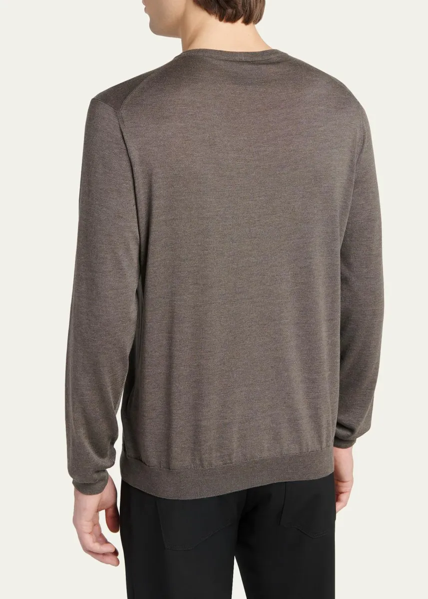 Giorgio Armani Men's Silk/Cotton Crewneck Sweater | Thumbnail 3 Giorgio Armani Men's Silk/Cotton Crewneck Sweater | Thumbnail 3