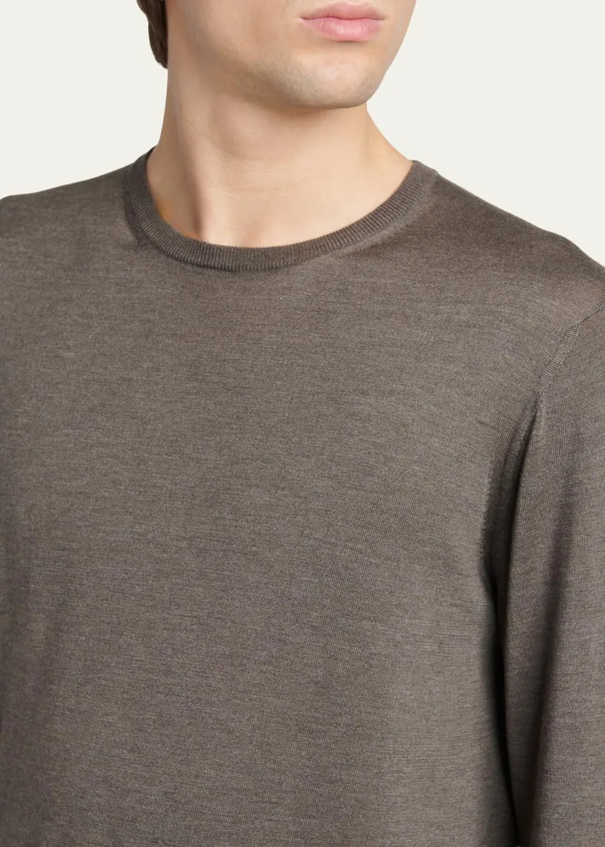 Giorgio Armani Men's Silk/Cotton Crewneck Sweater | Thumbnail 5 Giorgio Armani Men's Silk/Cotton Crewneck Sweater | Thumbnail 5