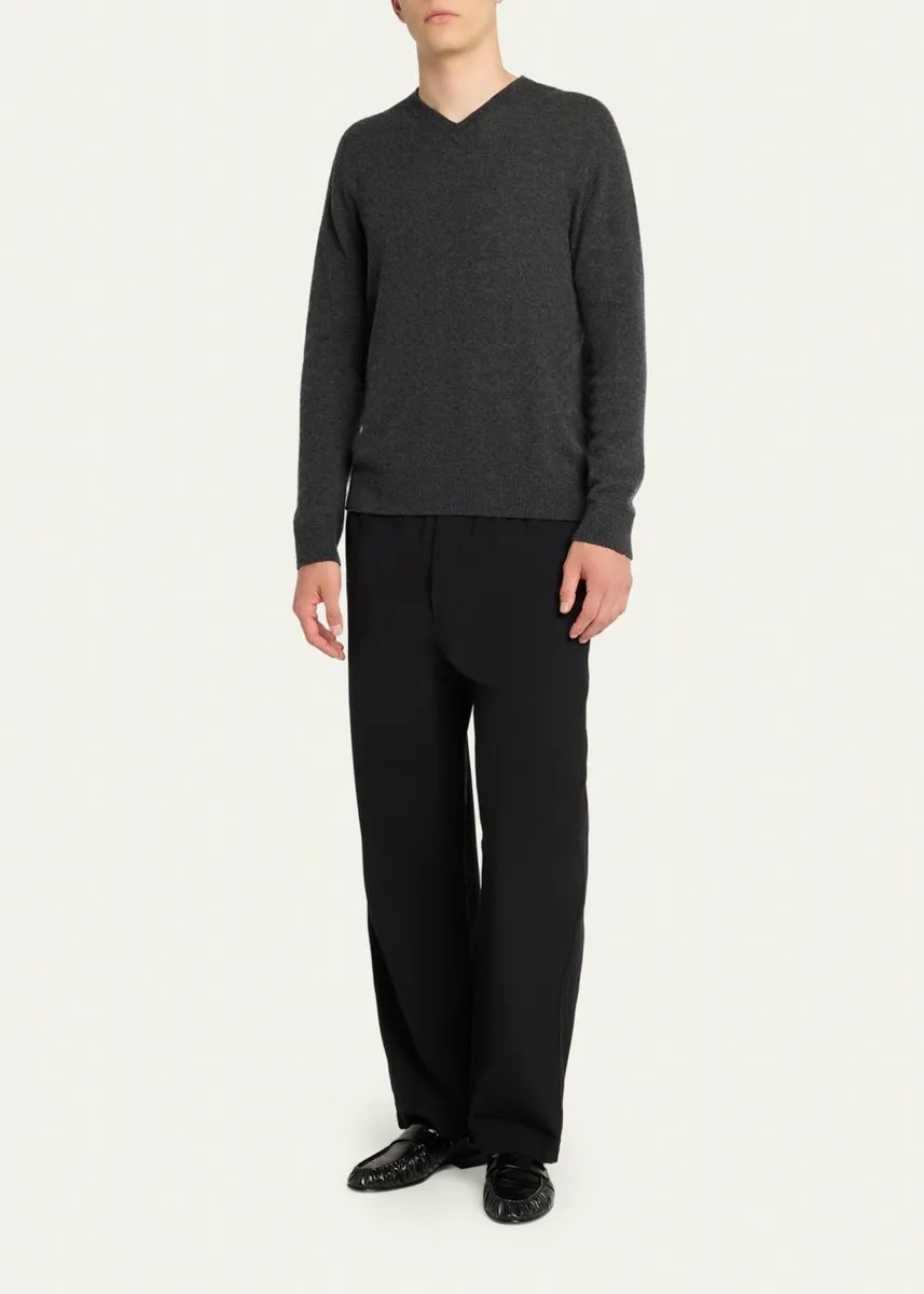 The Row Men's Thamm Cashmere V-Neck Sweater | Thumbnail 2 The Row Men's Thamm Cashmere V-Neck Sweater | Thumbnail 2