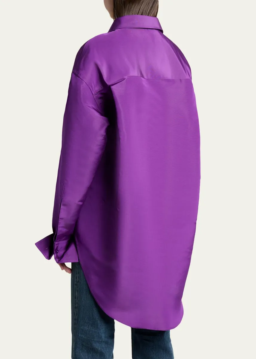 Balenciaga Silk Faille Cocoon Button-Down Shirt | Thumbnail 3 Balenciaga Silk Faille Cocoon Button-Down Shirt | Thumbnail 3
