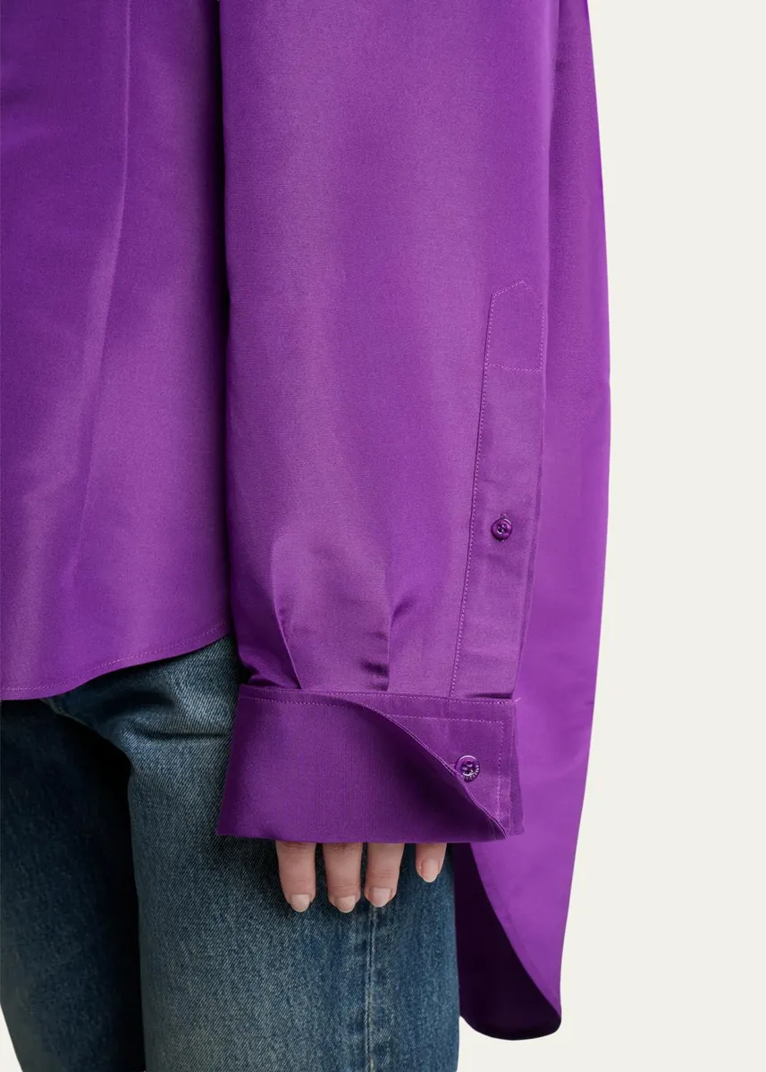 Balenciaga Silk Faille Cocoon Button-Down Shirt | Thumbnail 5 Balenciaga Silk Faille Cocoon Button-Down Shirt | Thumbnail 5