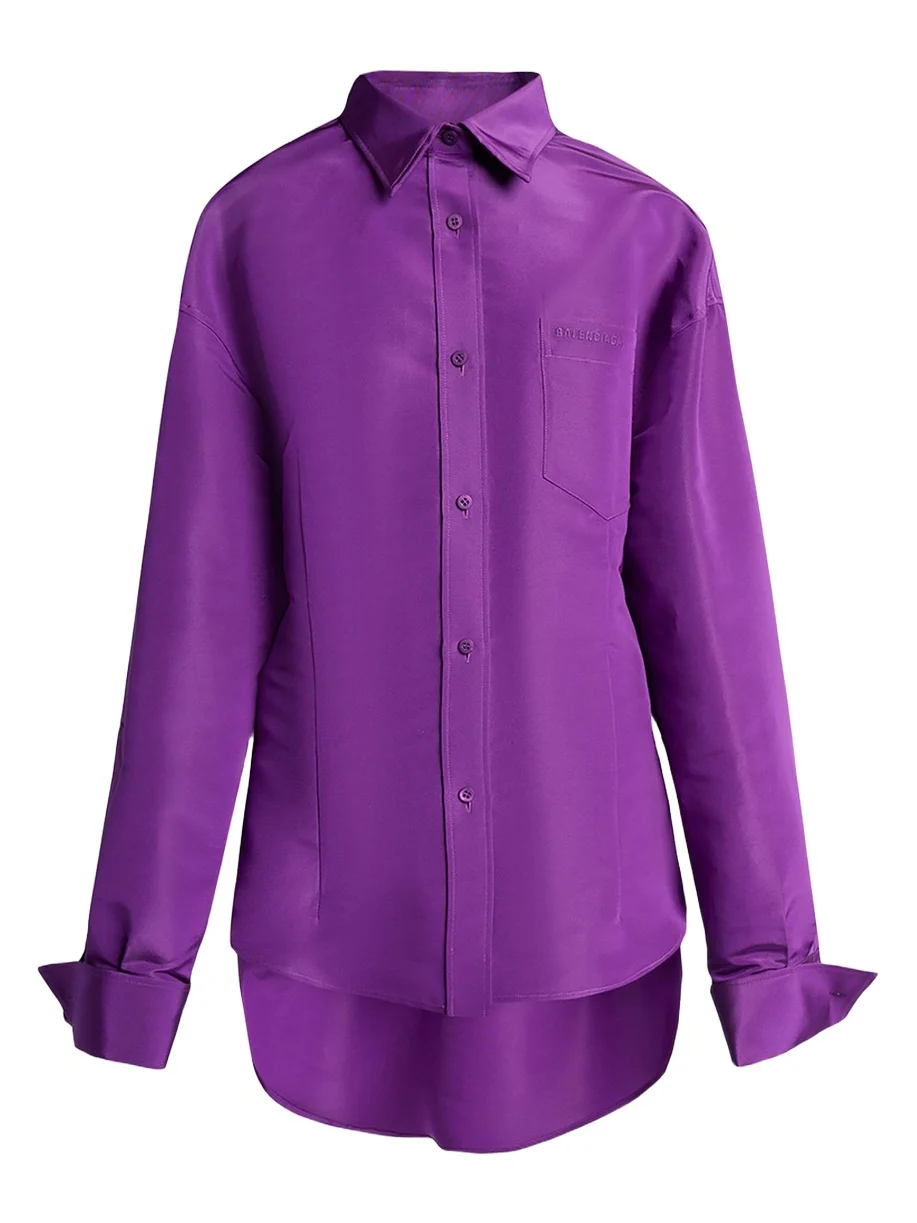 Silk Faille Cocoon Button-Down Shirt Silk Faille Cocoon Button-Down Shirt