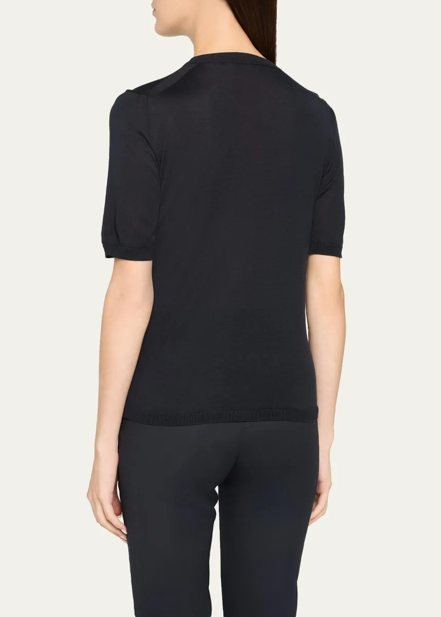 Max Mara Aceti Short-Sleeved Cashmere-Silk Sweater | Thumbnail 3