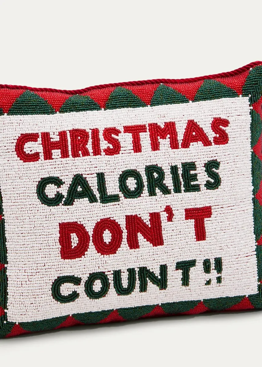 Sudha Pennathur Christmas Calories Don't Count Pillow | Thumbnail 2