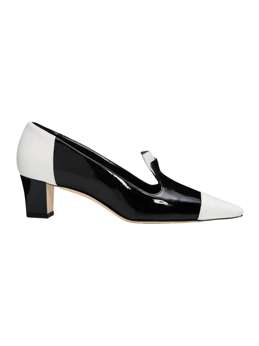 50mm Polastron Bicolor Patent Leather Loafer Pumps